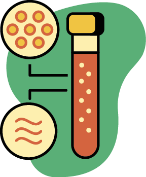 Illustration of a test tube with liquid in it 