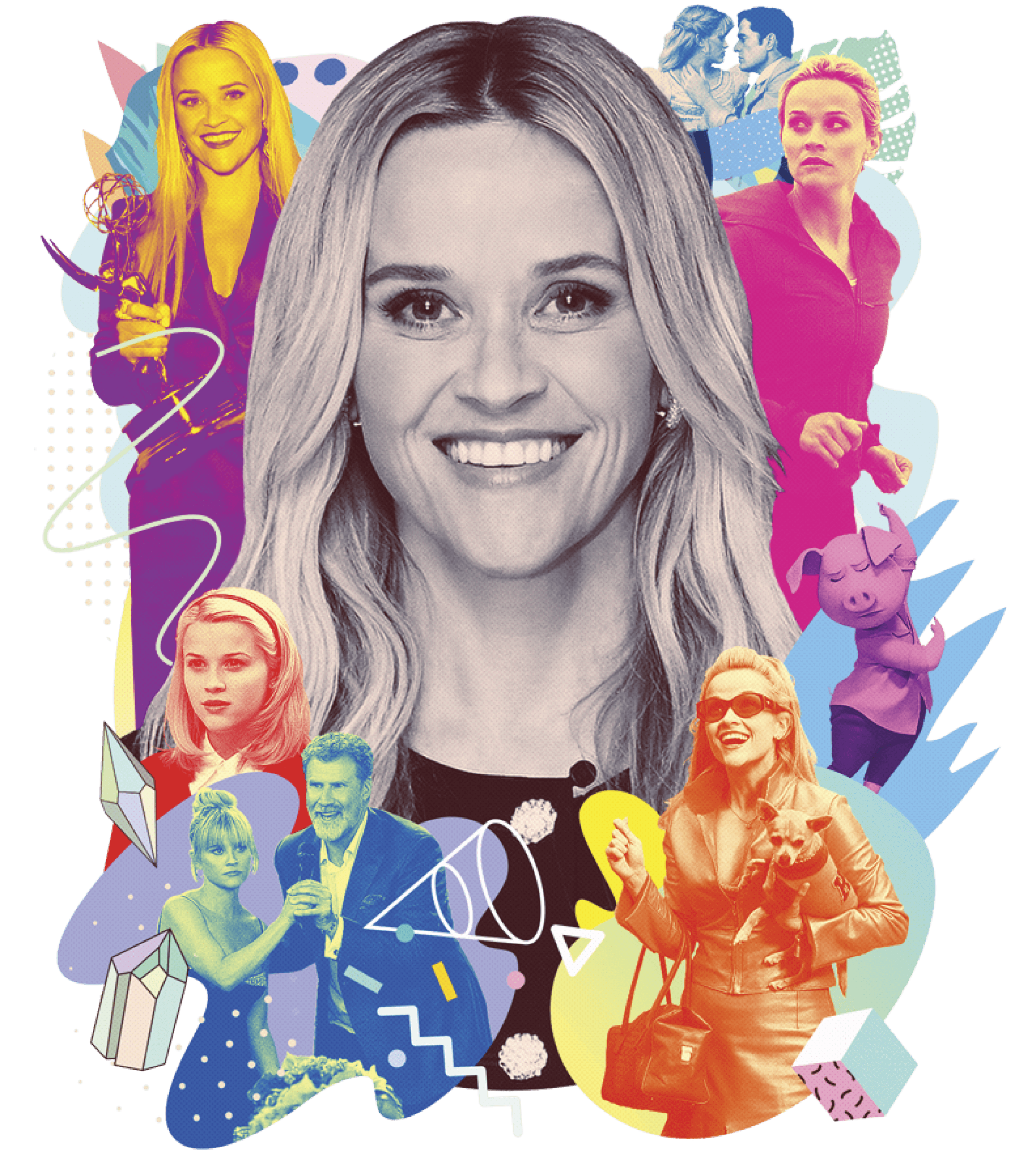 Photo collage of various images Reese Witherspoon&nbsp;
