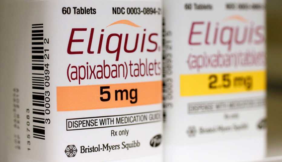 Two bottles of the drug eliquis