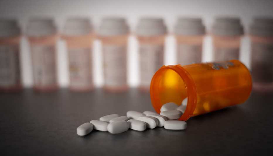 a spilled orange pill bottle