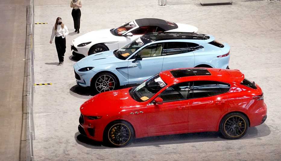 colorful cars in a row