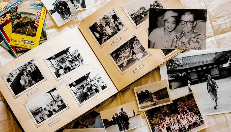 Davis family memories in a photo album