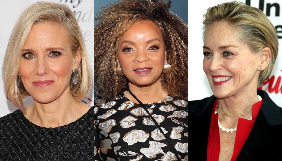 Various hairstyles include sleek bob and natural look