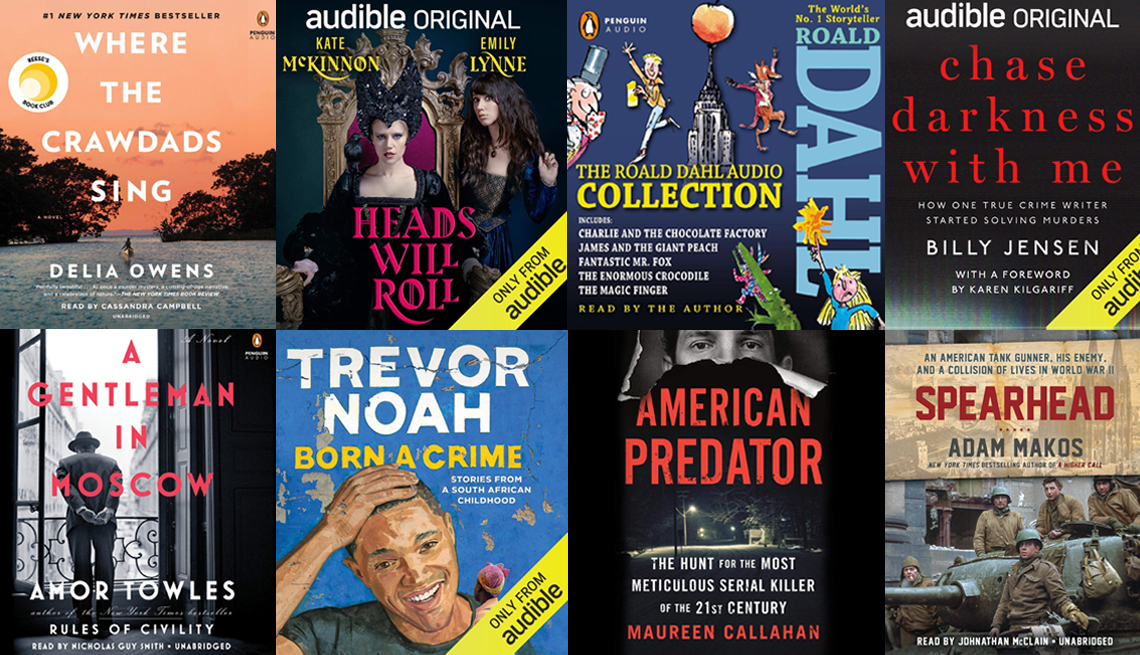 collage of audiobooks