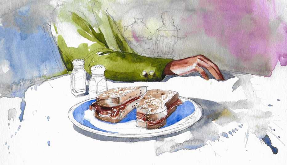 a sandwich on a table 