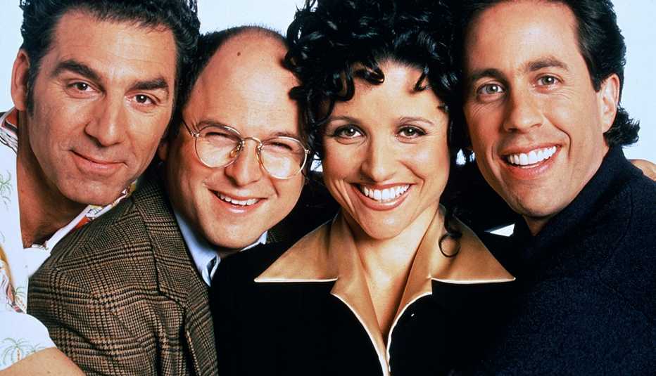 michael richards as cosmo kramer, jason alexander as george costanza, julia louis-dreyfus as elaine benes, jerry seinfeld as jerry seinfeld