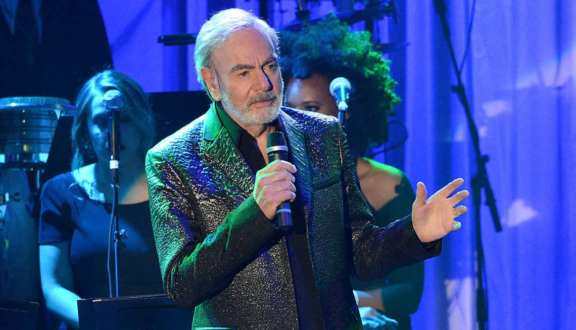 Singer Neil Diamond performs onstage