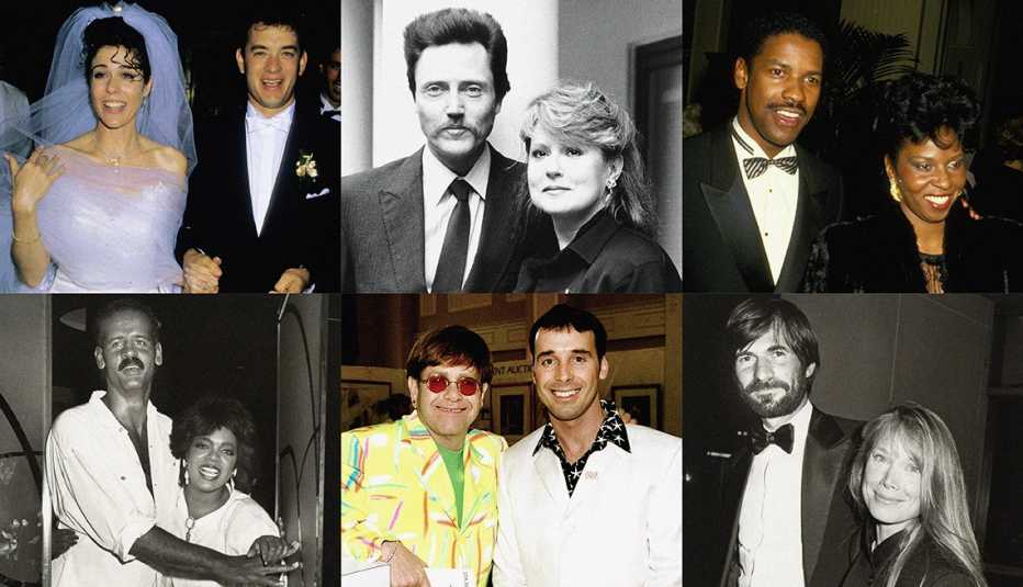 a collage of notable celebrity marriages