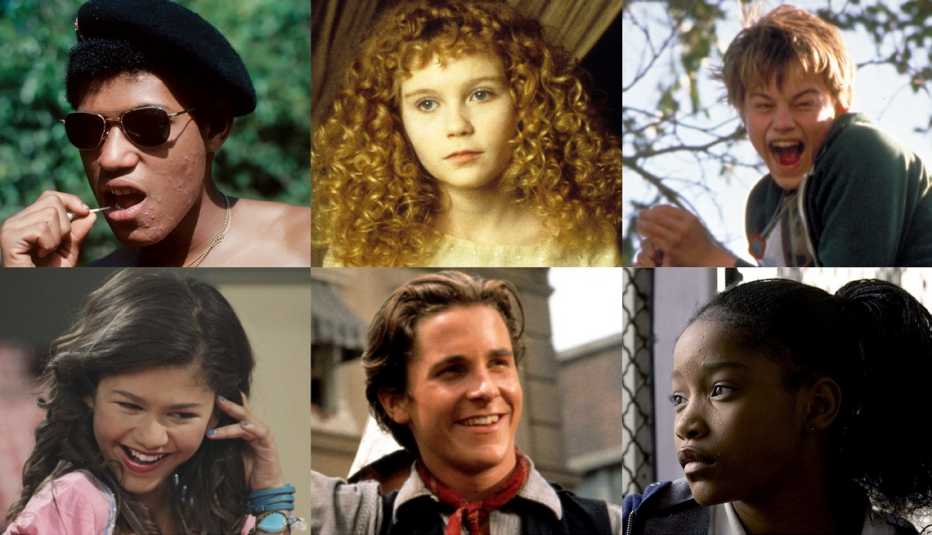 a collage of big stars when they were young