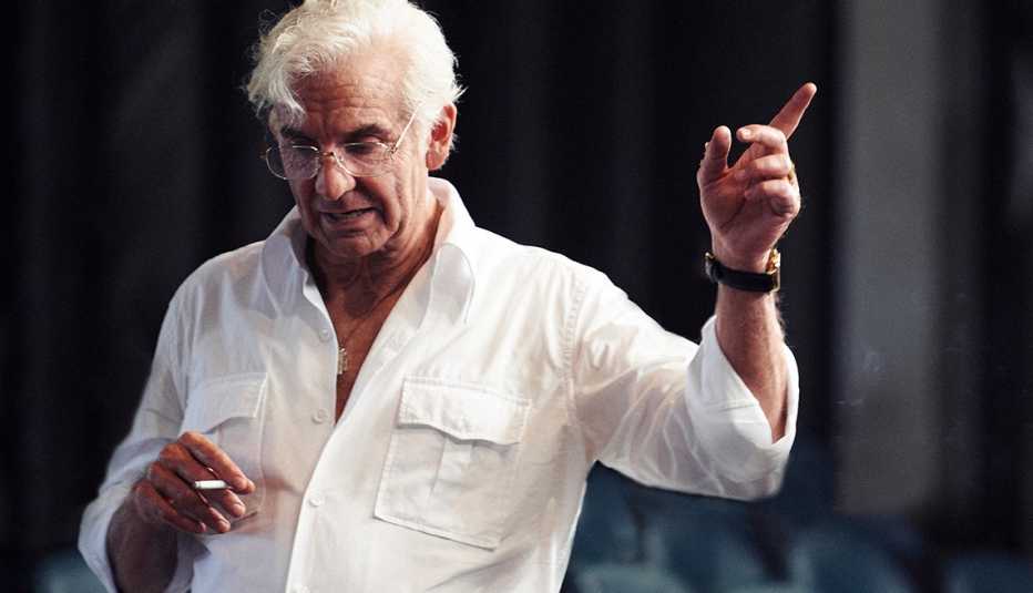 bradley cooper as leonard bernstein in a still from maestro