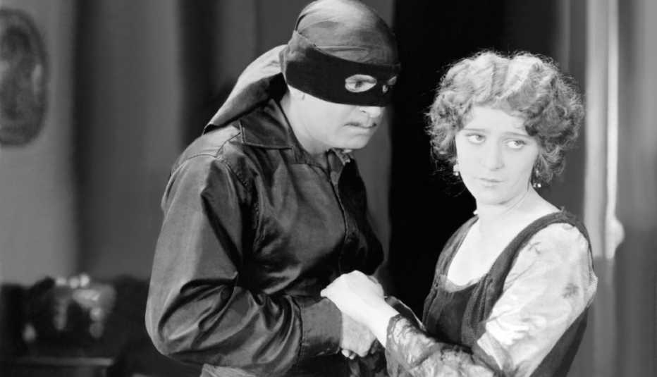 film still from the mark of zorro film in nineteen twenty