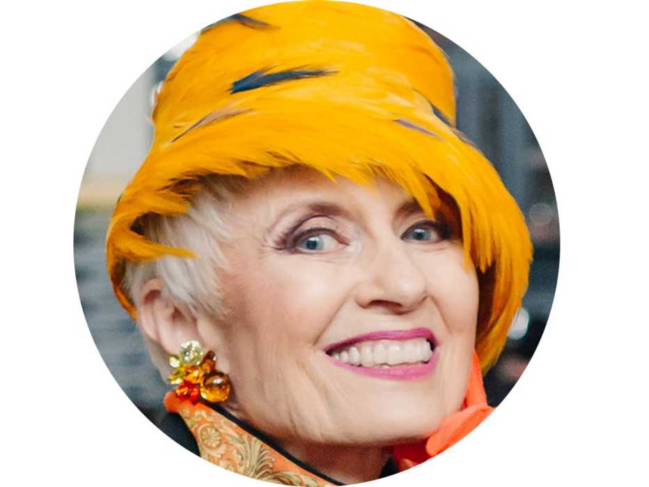 Judith Boyd wearing a hat