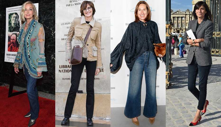 Bo Derek, Ines de la Fressange, Annette Weber, French Vogue Editor Emmanuelle Alt