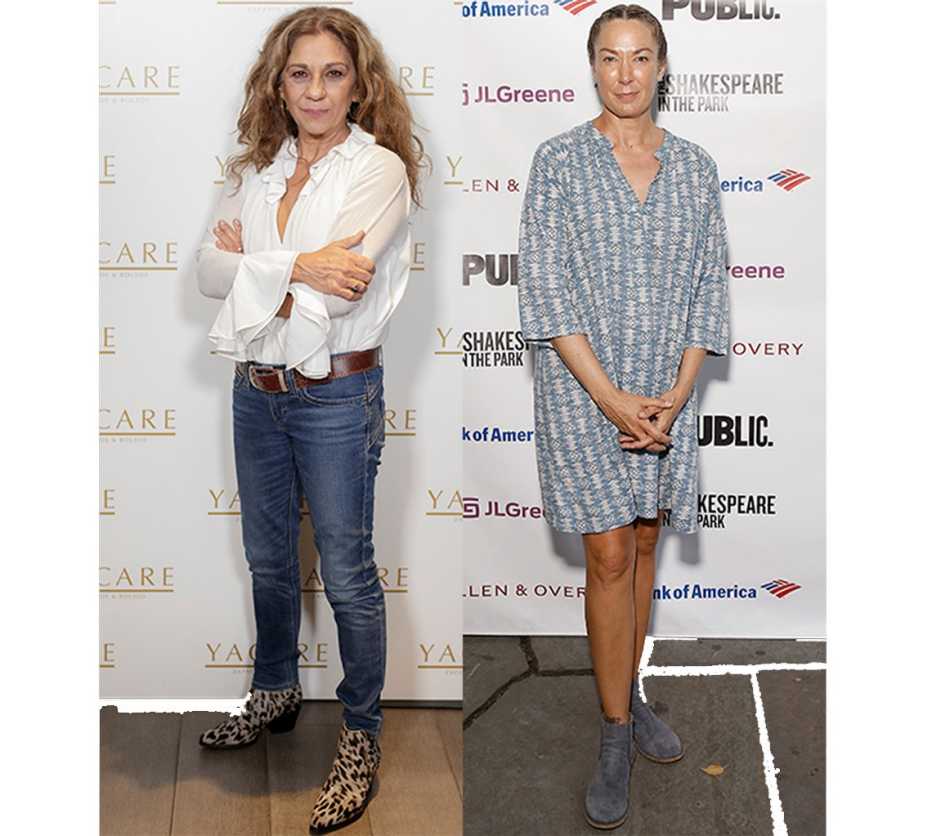 Lolita Flores and Elizabeth Marvel in colorful boots