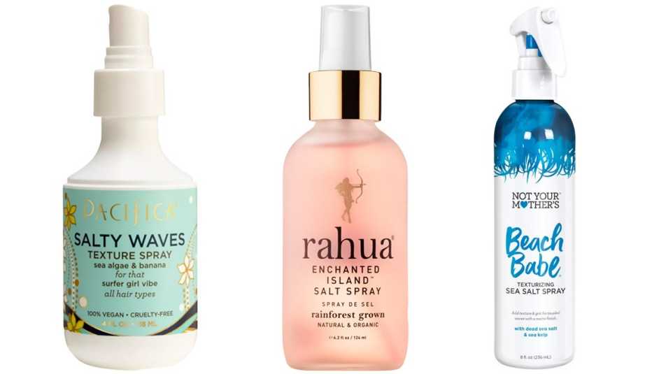 Pacifica Salty Waves Texture Spray Rahua Enchanted Island Salt Spray Not Your Mothers Beach Babe Texturizing Sea Salt Spray