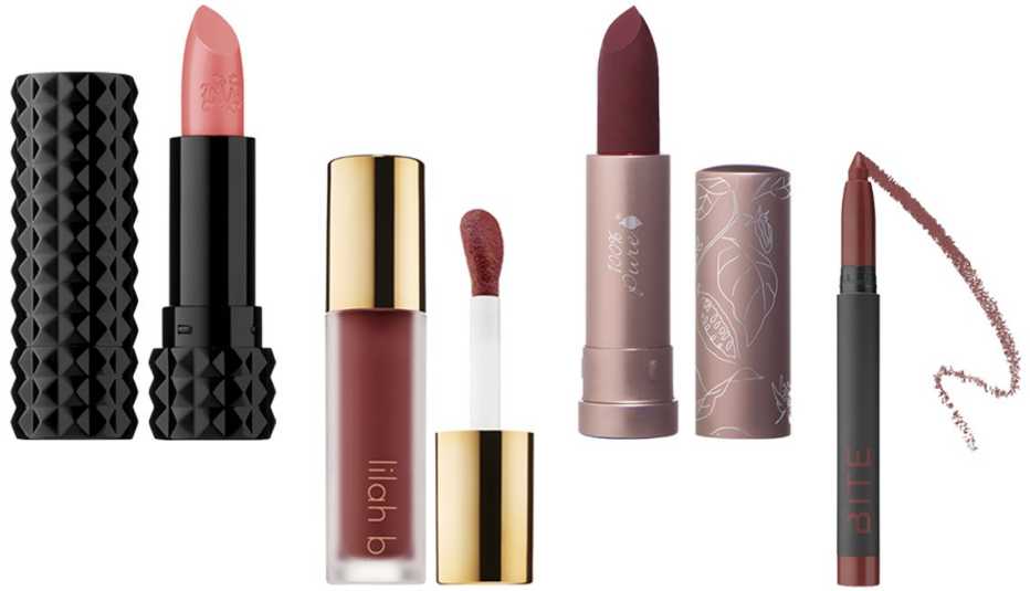 KVD Vegan Beauty Studded Kiss Crème Lipstick lilah b Lovingly Lip Tinted Lip Oil 100 percent Pure Cocoa Butter Semi Matte Lipstick Bite Beauty Power Move Creamy Matte Lip Crayon