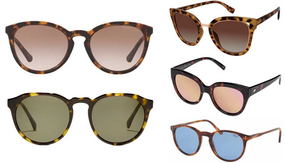 Michael Kors MK2080U in Dark Tort Smoke Gradient Circus by Sam Edelman Womens CC447 Cat Eye Sunglasses Le Specs Crazy in Love Cat Eye Sunglasses in Tortoise Polo PH4110 in Striped Havana Light Blue Lens J Crew Portico Sunglasses
