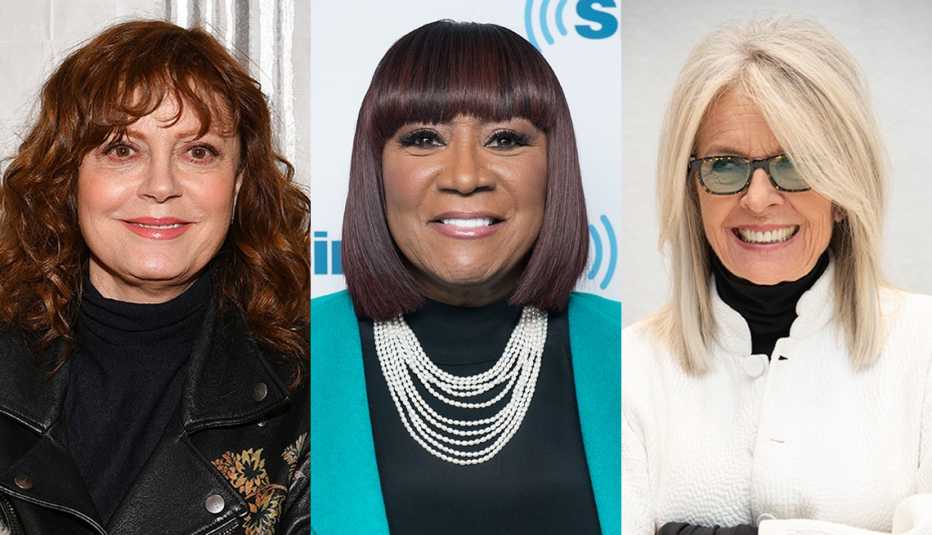 Actress Susan Sarandon, singer Patti LaBelle and actress Diane Keaton