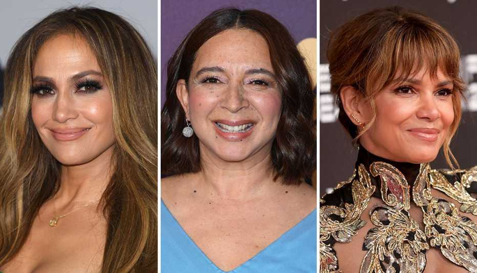 from left to right jennifer lopez then maya rudolph then halle berry
