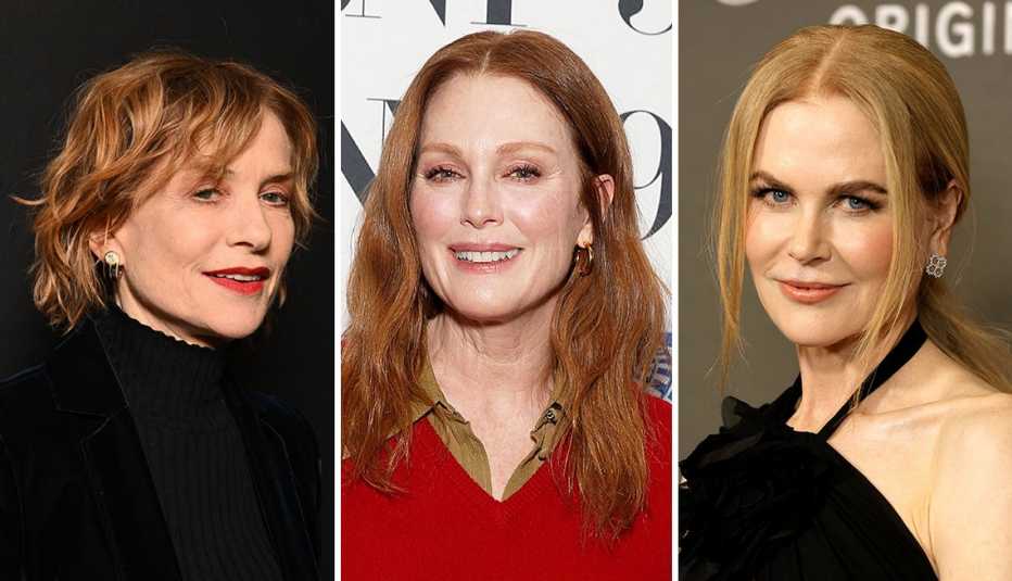from left to right isabelle huppert then julianne moore then nicole kidman