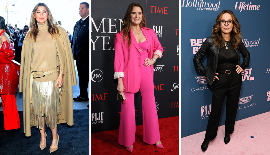 from left to right ellen pompeo then brooke shields then jennifer grey