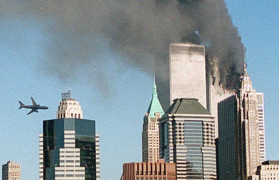 the second plane is about to strike the world trade center on september eleventh two thousand one
