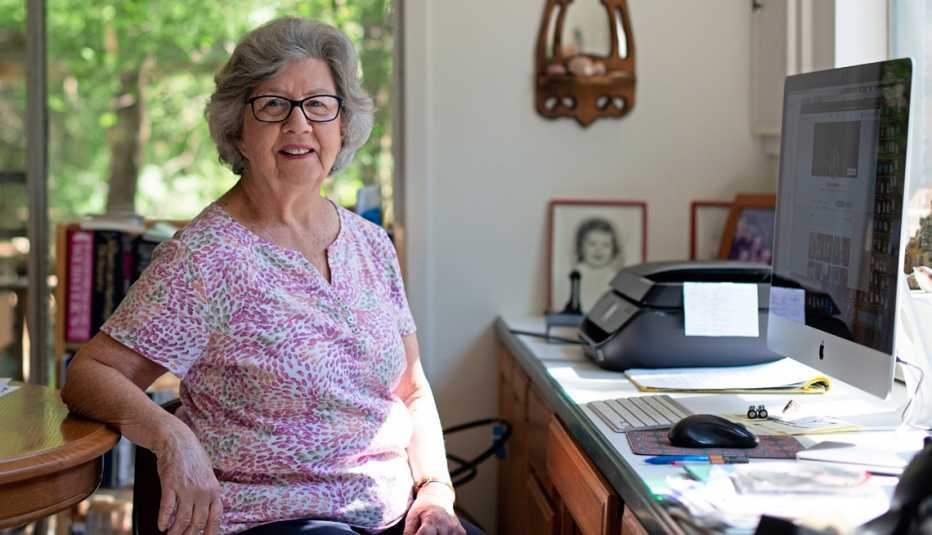 connie brown poses for a photo at her home in college station texas