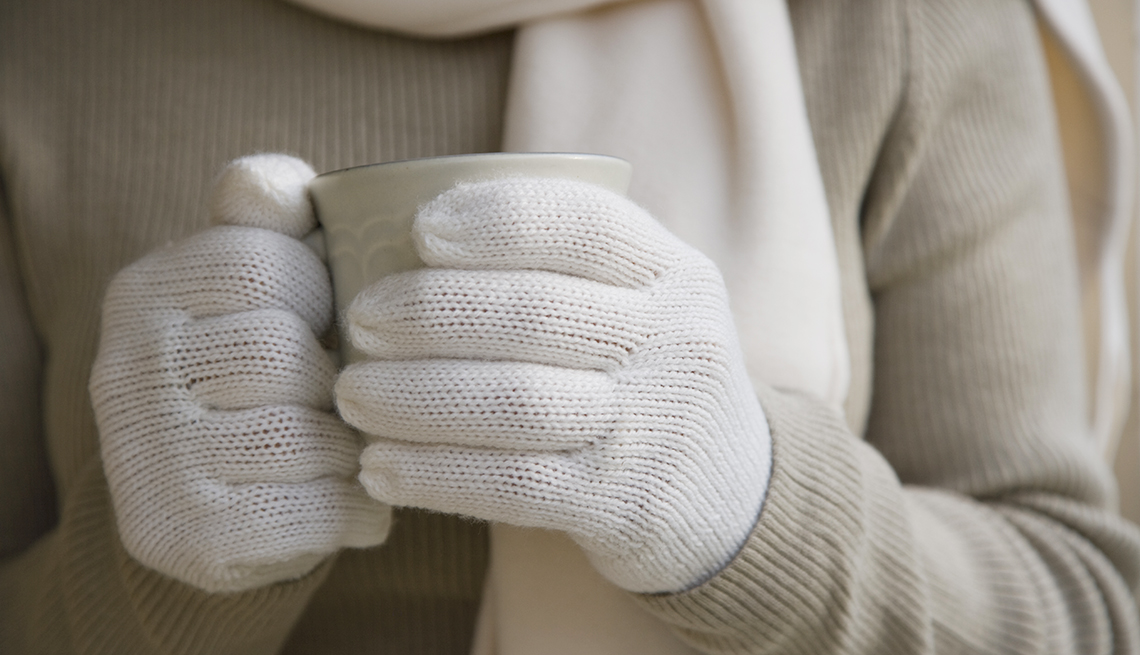 Woman dressed warmly outdoors