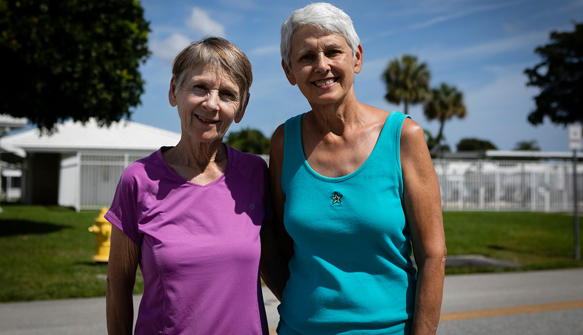 Two women standing next to each other