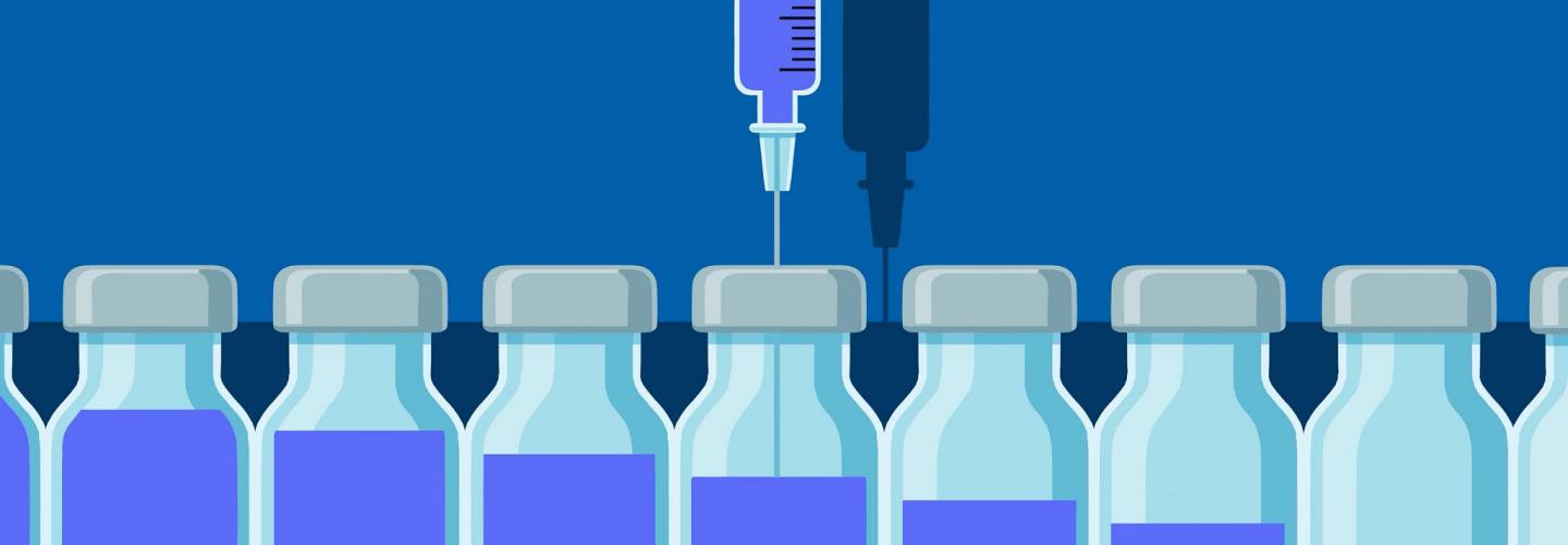 vaccine vials and syringe