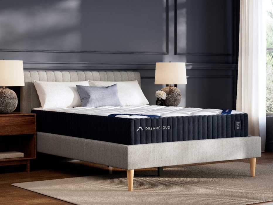 The DreamCloud Classic Hybrid mattress in a bedroom