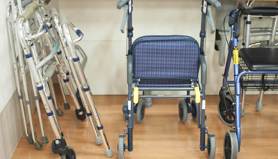 Walkers in a nursing home
