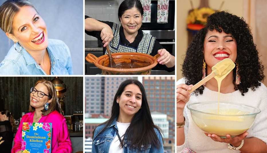 Alejandra Graf (top left), Ana Regalado, Omi Hopper, Kimberly Stephanie Chacón, and Vanessa Mota are all latina food bloggers