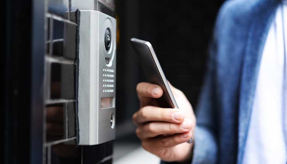 Smart home with mobile phone for lock