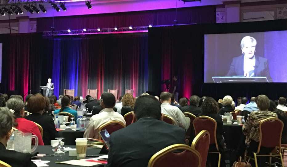 Fort Worth Mayor Betsy Price speaks to the audience at the 2017 AARP Livable Communities National Conference