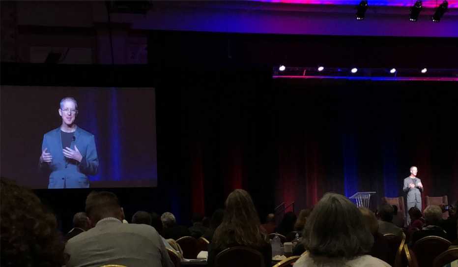 Urban planner and walkability advocate Jeff Speck on stage at the 2017 AARP Livable Communities National Conference