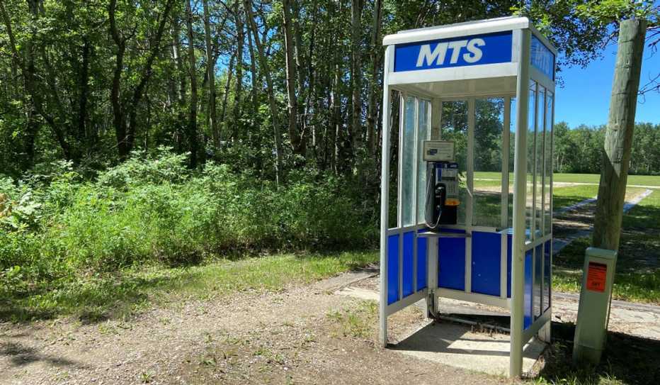 A pay phone booth at the International Peace Gardens in North Dakota