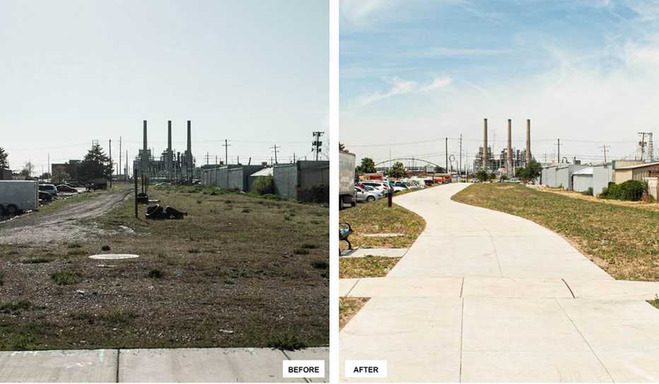 Before and after image of Folsom Trail