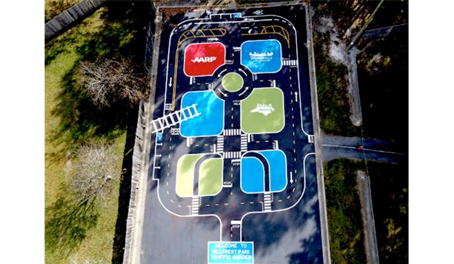 Aerial view of a traffic garden 