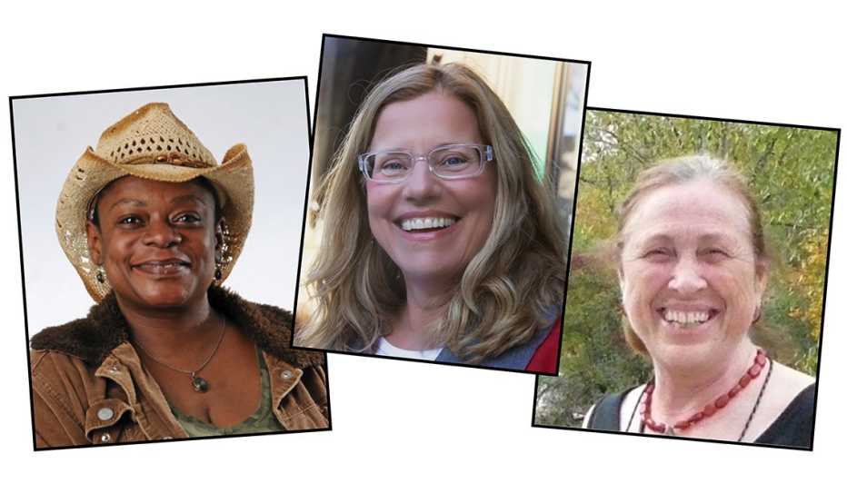 Walking College Fellows Juanita Edwards, Vicki Nichols and Sybil Boutilier