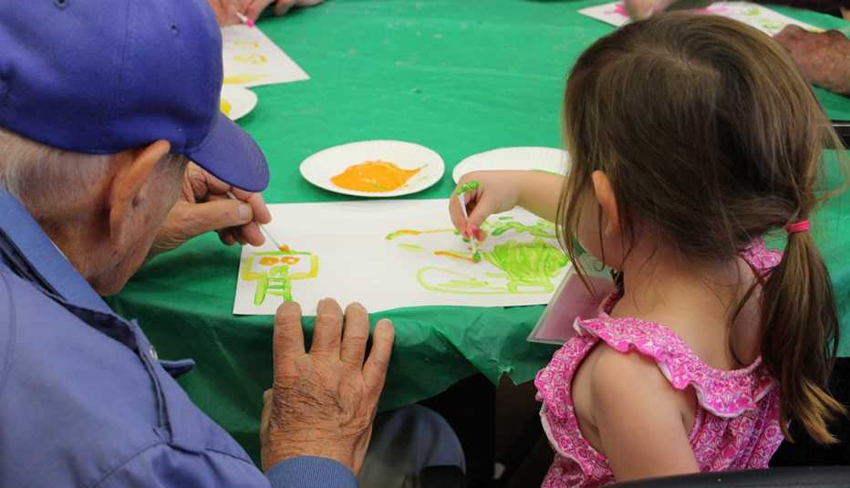 One Generation, Drawing, Elderly Man Draws With Young Girl, Painting, Livable Communities, Build Bonds Across Generations