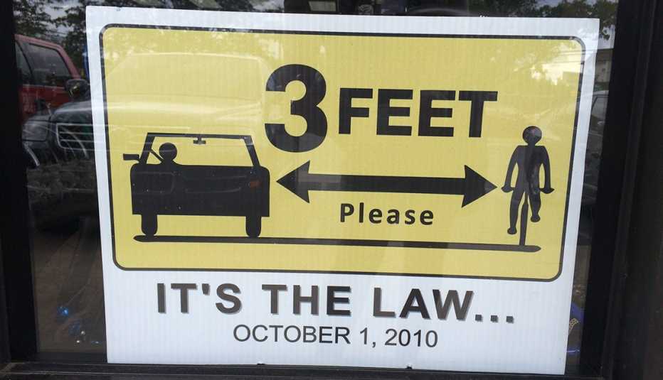 Bicycle clearance warning sign, College Park, Maryland, Signs that Say So Much