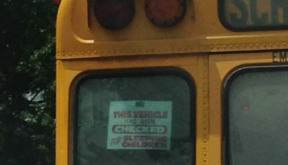 School bus, sleeping children, Signs that Say So Much