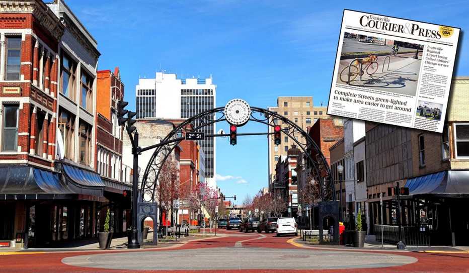 Complete Street in Evansville, Indiana