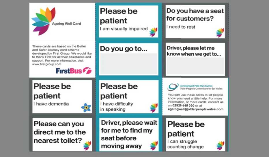 Examples of Ageing Well Cards