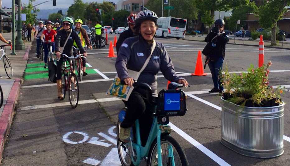 Bikers Enjoy Riding In Dedicated Bike Lanes, Pop Up Bikelane, Livable Communities