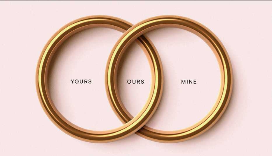 venn diagram made of wedding bands