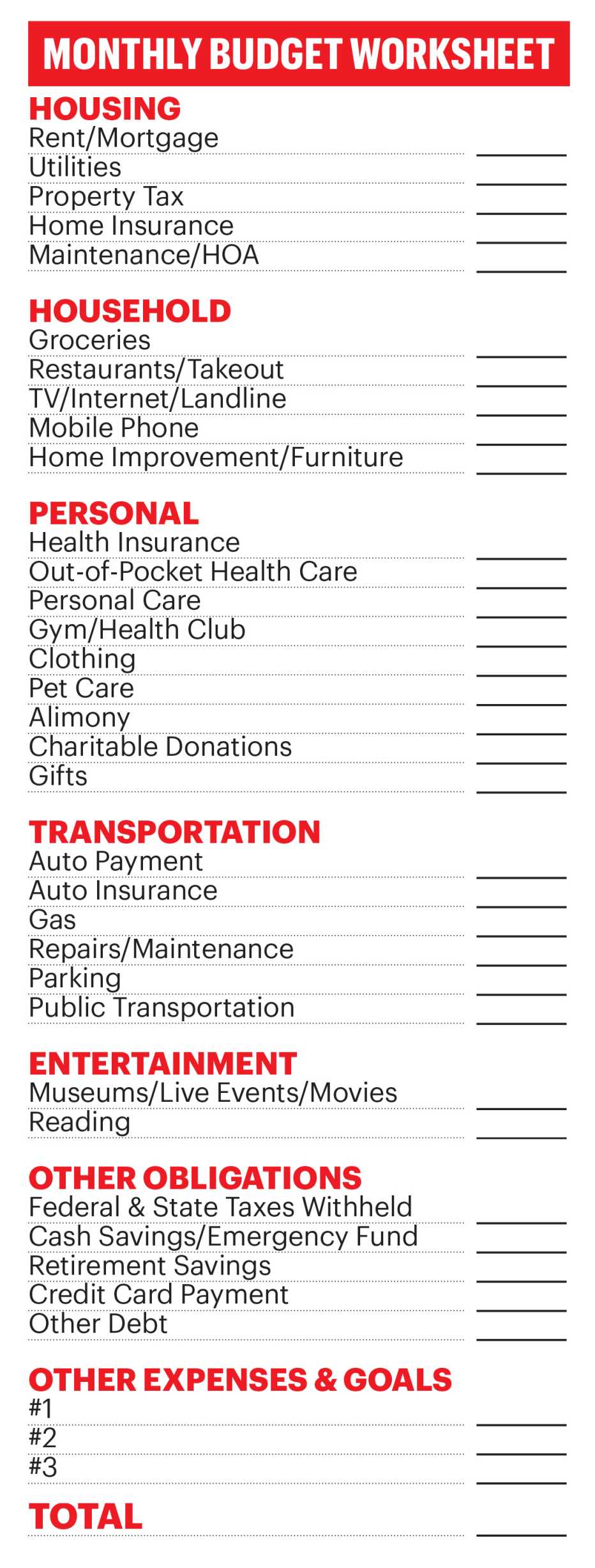 preview image of a pdf for a monthly budget worksheet