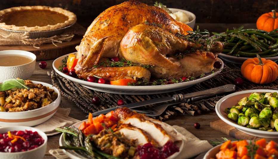 thanksgiving dinner on a table