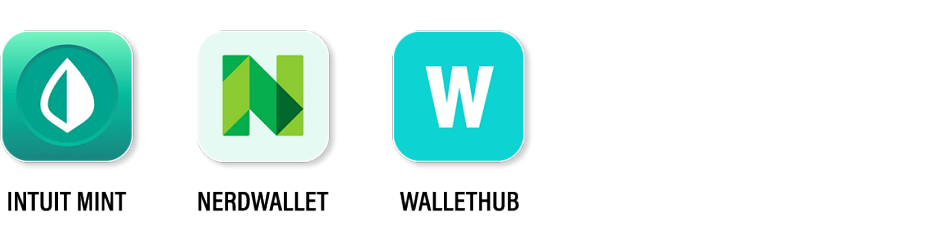 from left to right free apps for your finances intuit mint nerdwallet and wallethub